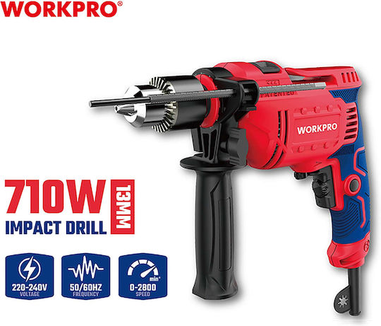 WorkPro Schlag Bohrer 710W mit Koffer
