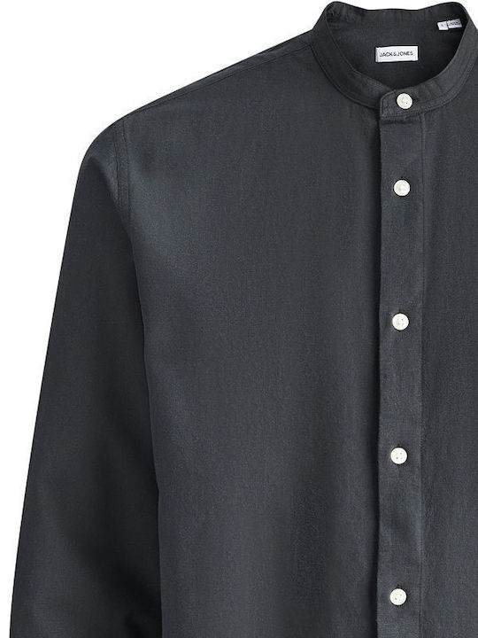 Langärmlig Leinen Hemd Black