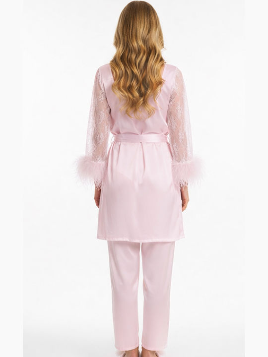Cootaiya Winter Braut Damen Pyjama-Set Pink