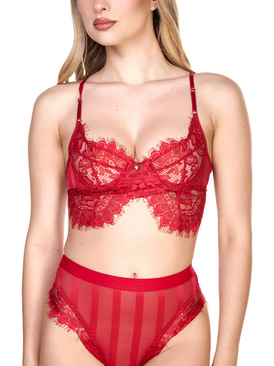 Comfort Dantelat Set de Lenjerie Sutien cu Brazilia Cherry