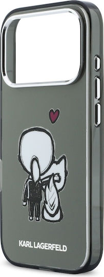Karl Lagerfeld Karl + & Choupette Umschlag Rückseite Magsafe Iphone 17 Pro Schwarze