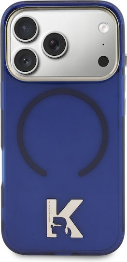 Karl Lagerfeld Iml K Head Logo Magsafe iPhone 17 Pro Blaue Handyhülle