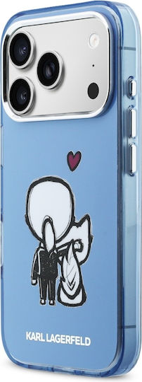 Karl Lagerfeld Karl + & Choupette Umschlag Rückseite Magsafe iPhone 17 Pro Max Blau