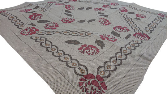 Tablecloth Stamped 90x90cm Etemin Knossos Sunbeam Beige Gold Pero 313