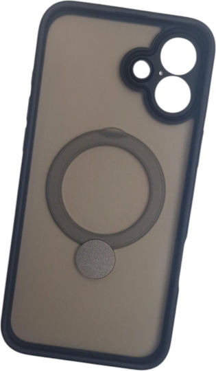 Naxius Umschlag Rückseite Synthetisches Leder mit Band Schwarz (iPhone 16 Plus)