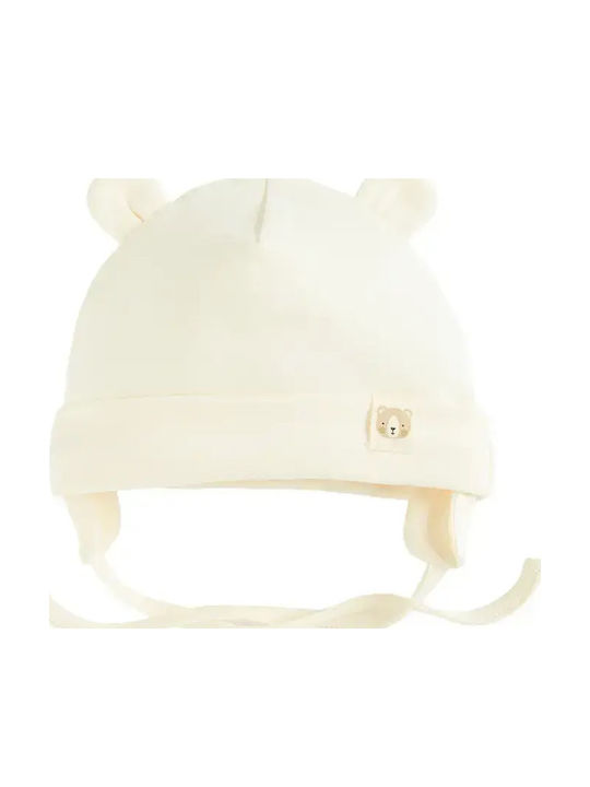 Kinder Mütze Stoff Beige 2Stück