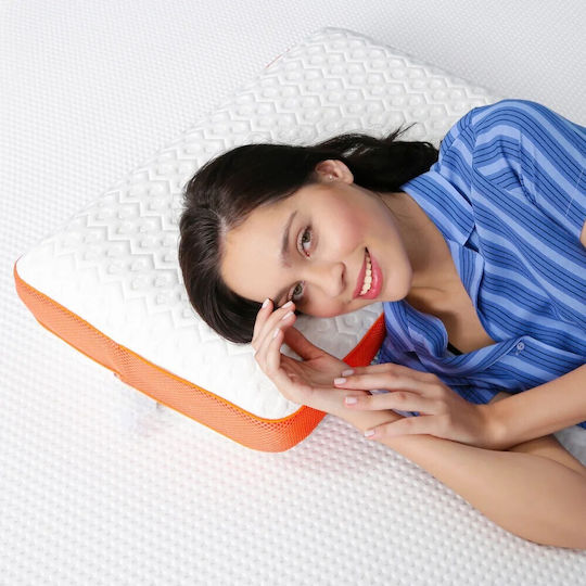 Hard Orthopedic Neck Pillow For Stable Support Orange 60x40x15.5cm