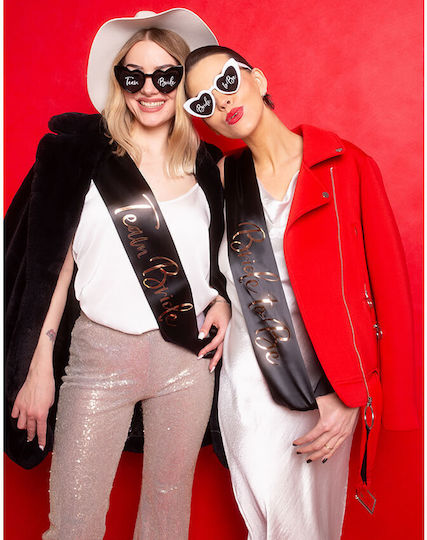 Kunststoff Herzbrillen Schwarz Team Bride