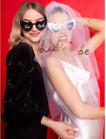 Πέπλο "bride To Be" Λευκό Rose Gold Γράμματα