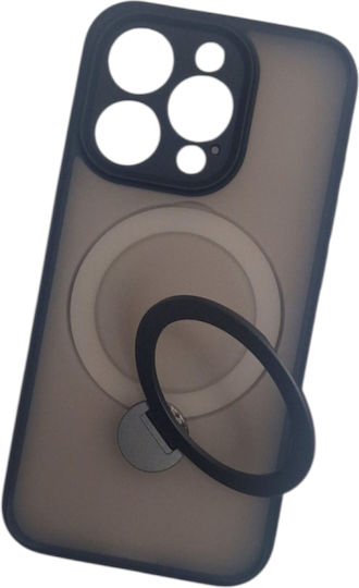 Naxius Задна корица Изкуствена кожа с Каишка Черен (iPhone 15 Pro)
