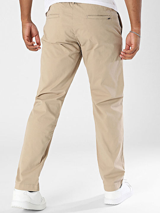 Elastic Chino Trousers in Relaxed Fit Lemon Pepper