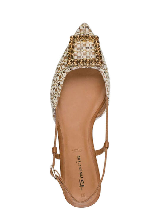 Γυναικείες Μπαλαρίνες Slingback με Λουράκι σε Ταμπά Χρώμα
