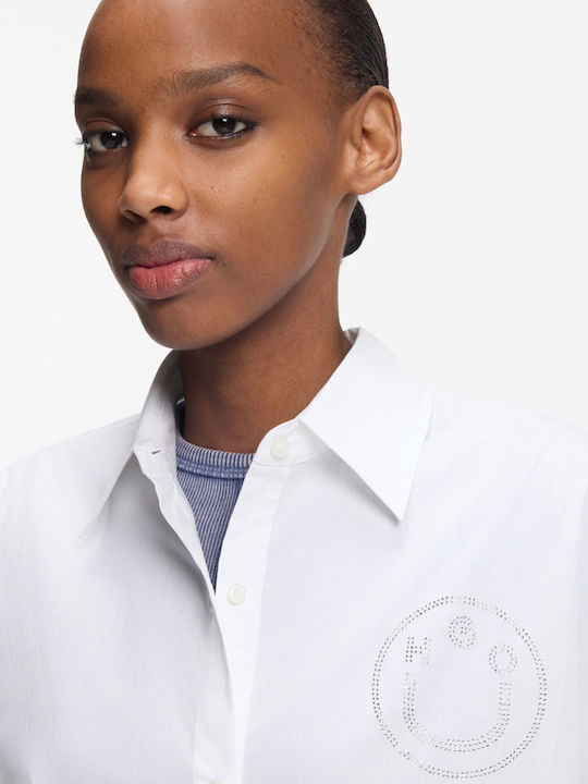 Women's Long Sleeve Shirt Happy  Blue