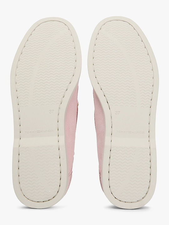 Δερμάτινα Γυναικεία Boat Shoes σε Ροζ Χρώμα