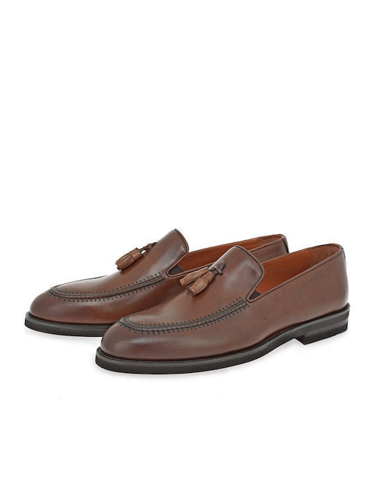 Leder Herren Mokassins in Tabac Braun Farbe