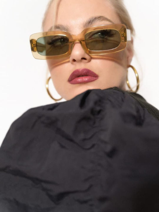 AV Sunglasses Camille Unisex Γυαλιά Ηλίου με Καφέ Κοκκάλινο Σκελετό και Γκρι Φακό