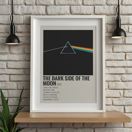 Music Poster Dark Side Moon Pink Floyd Ms571 30cm X 40cm Black Wooden Frame
