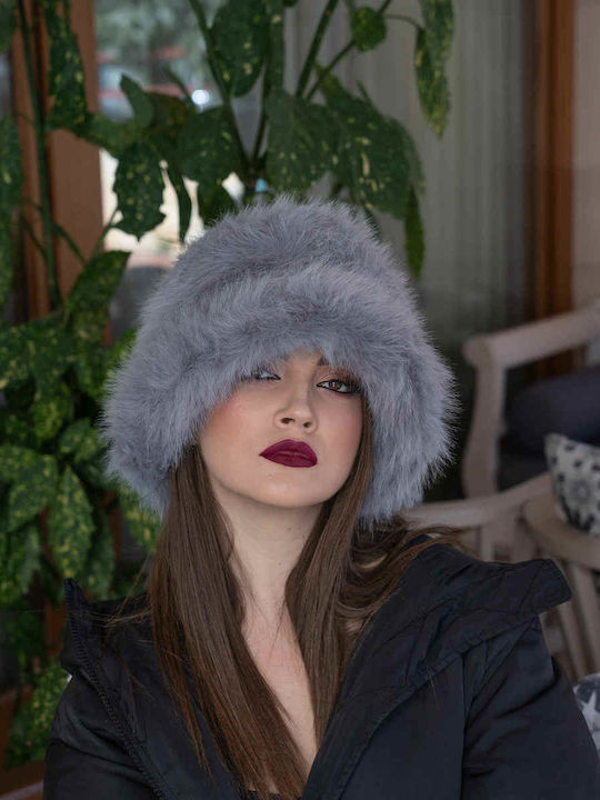 Elusso. Furry Women's Bucket Hat Gray