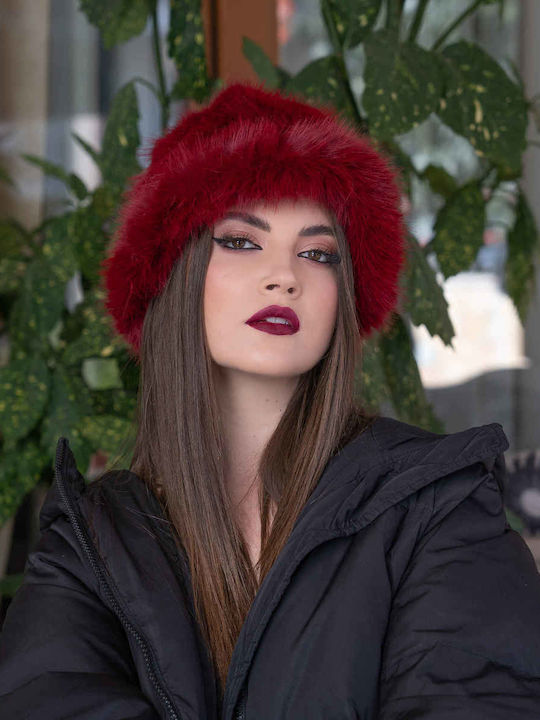 Elusso. Furry Women's Hat Burgundy