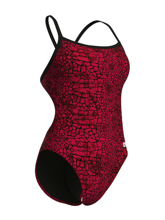Activewear Swimsuit Black Team Red  Red