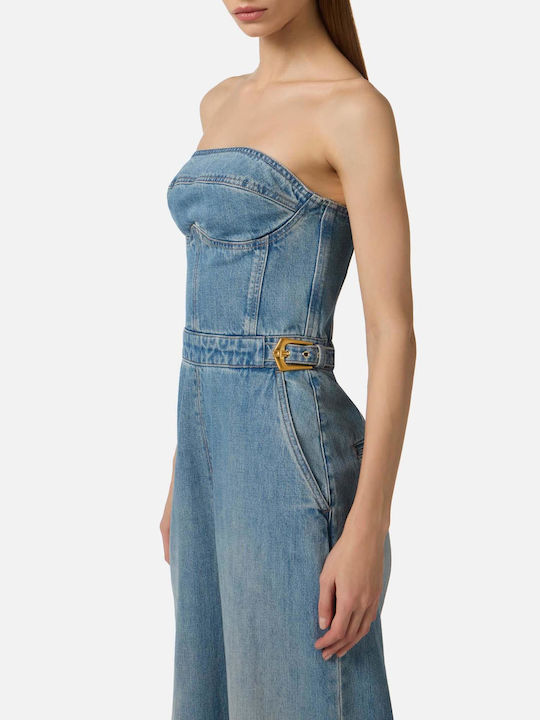 Women's Denim Strapless One-piece Suit Denim