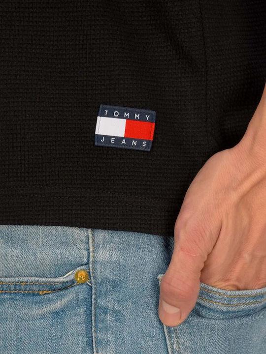 Tjm Polo Bluza Tricou Cu Mânecă Scurtă Neagră