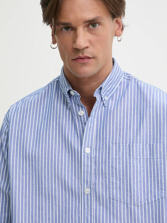Long Sleeve Cotton Shirt Blue