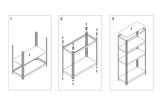 General Trade Dexion Shelf Galvanized 75x30x173cm With 4 Shelves Total Load Capacity 280kg