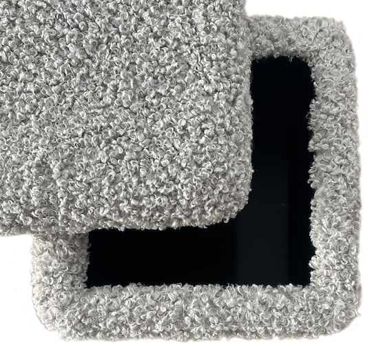 Табуретка Дневна стая с Място за Съхранение Grey Bouclé 41.5x41.5x39.5бр Табуретка Дневна стая с Място за Съхранение Grey Bouclé 41.5x41.5x39.5бр