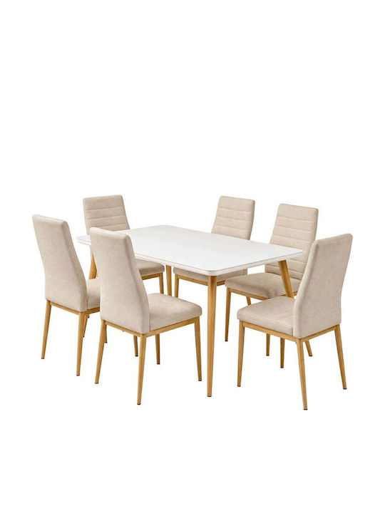 Esszimmermöbel-Set mit 5 Stücken 80x130cm EM966,S6