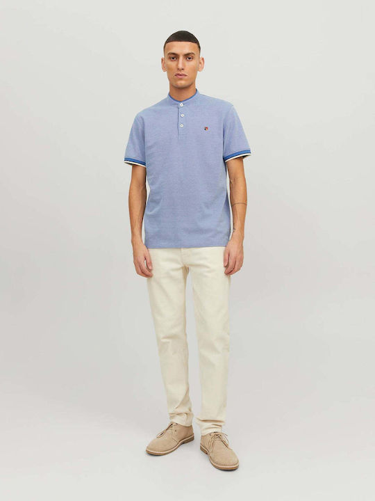 Kurzarm Herrenbluse Blau