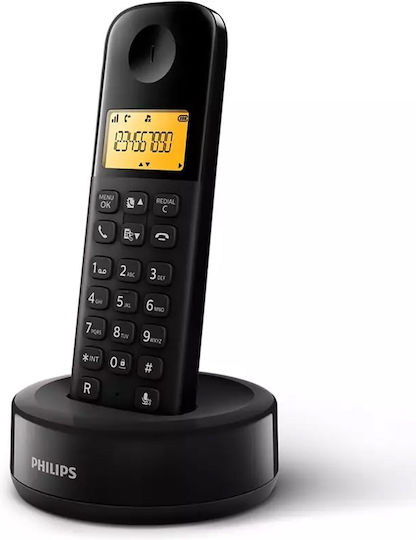 Philips DECT D1602 Ασύρματο Τηλέφωνο Μαύρο