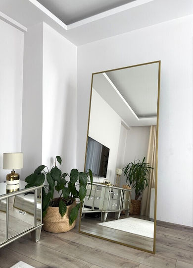 SteweHome Καθρέπτης με Χρυσό Μεταλλικό Πλαίσιο 180x80cm