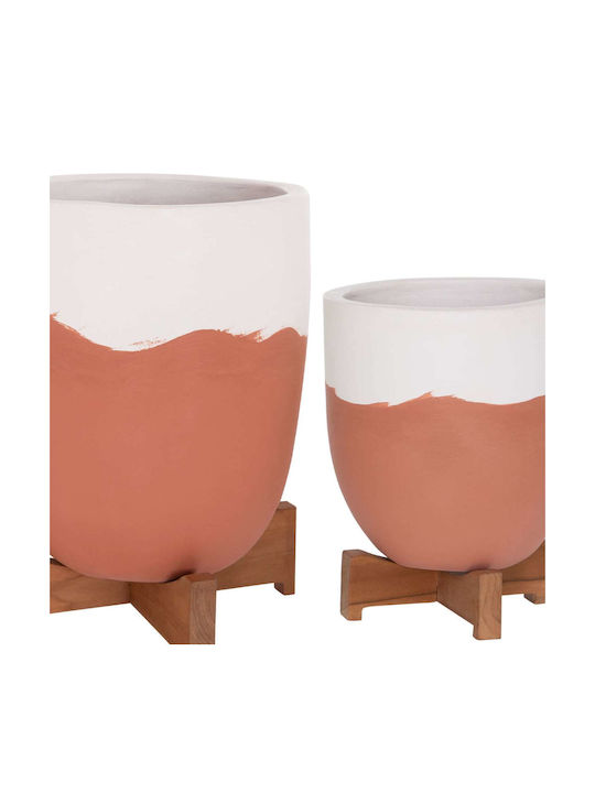 Freebox Комплект 2 Саксии White & Terracotta - Teak