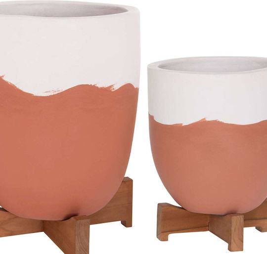 Freebox Set 2 Töpfe White & Terracotta - Teak