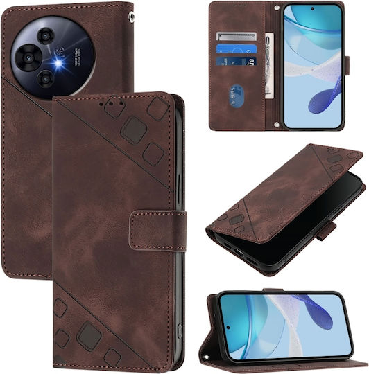 Skin Feel Embossed Wallet Piele / Silicon Maro (TCL 50 NXTPAPER 5G / TCL 50 Pro NXTPAPER 5G)
