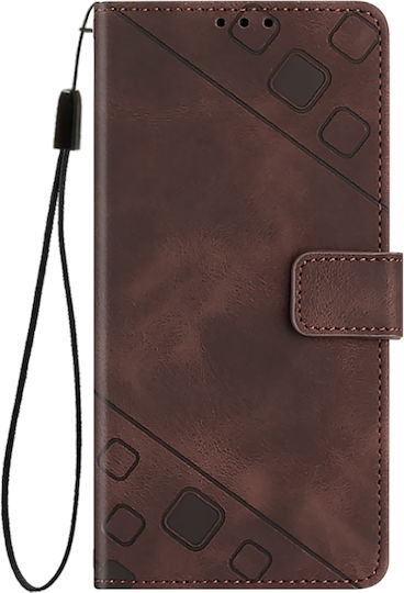 Skin Feel Embossed Wallet Piele / Silicon Maro (TCL 50 NXTPAPER 5G / TCL 50 Pro NXTPAPER 5G)