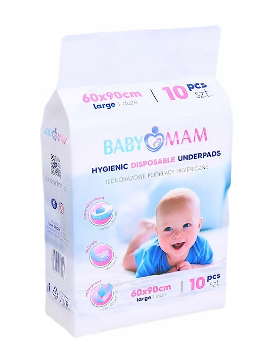 BabyMam Einweg-Wasserdichte Wickeltücher 60x90cm. 10Stück BabyMam Einweg-Wasserdichte Wickeltücher 60x90cm. 10Stück