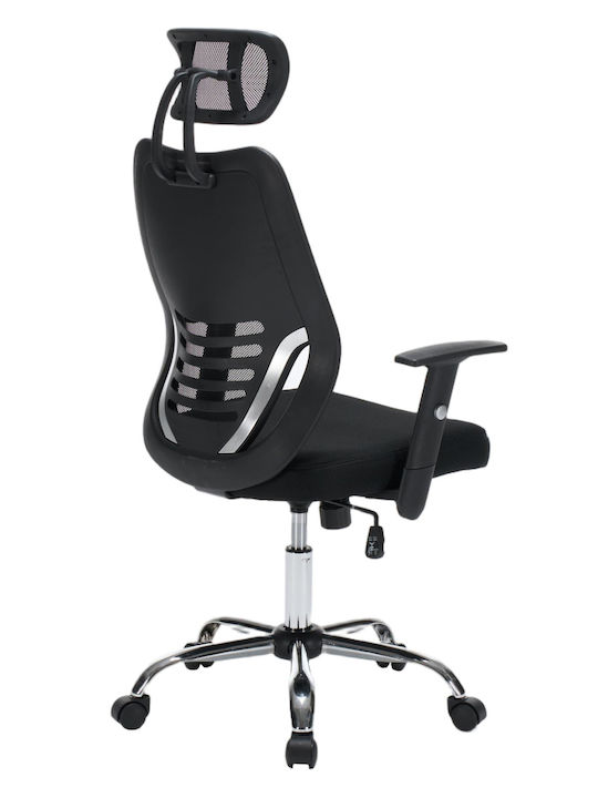 HomeMarkt Кратък Директорски Офис Стол с Регулируеми Подлакътници Черен
