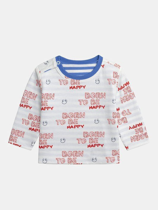 Kinderhemd Langarm Blau Happy Stripes