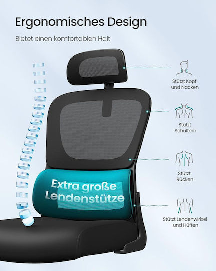 Songmics Office Chair With Adjustable Arms Black