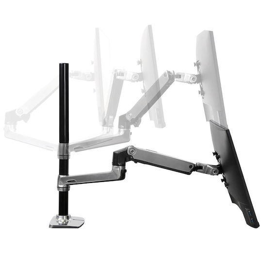 Ergotron LX Dual Stacking Schreibtisch Halterung für 2 Monitore bis 40" mit Arm Silber