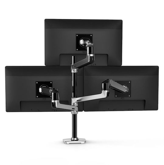 Ergotron LX Dual Stacking Schreibtisch Halterung für 2 Monitore bis 40" mit Arm Silber