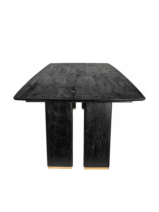 Masă Sala de mese din Lemn Masiv & Metal Negru 280x110x77buc