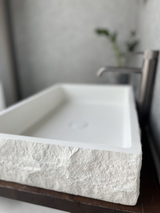 Deasupra Blatului Chiuvetă Porțelan 80x40x12cm Alb