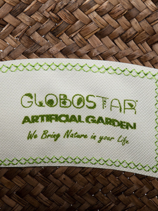 Globostar Artificial Garden Skiathos 20346 Decorative Wicker Basket Planter Flower Pot Brown Φ26cm X H26cm