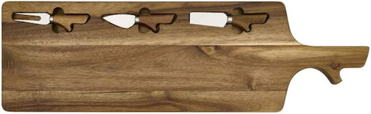 The Home Deco Factory Wooden Cheese Serving Platter 65x20x1.5cm 3pcs