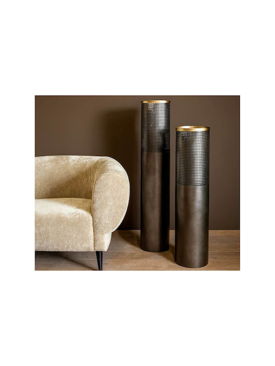 PTMD Collection Φαναράκι Μεταλλικό Επιδαπέδιο Μαύρο 25.5x25.5x100εκ.