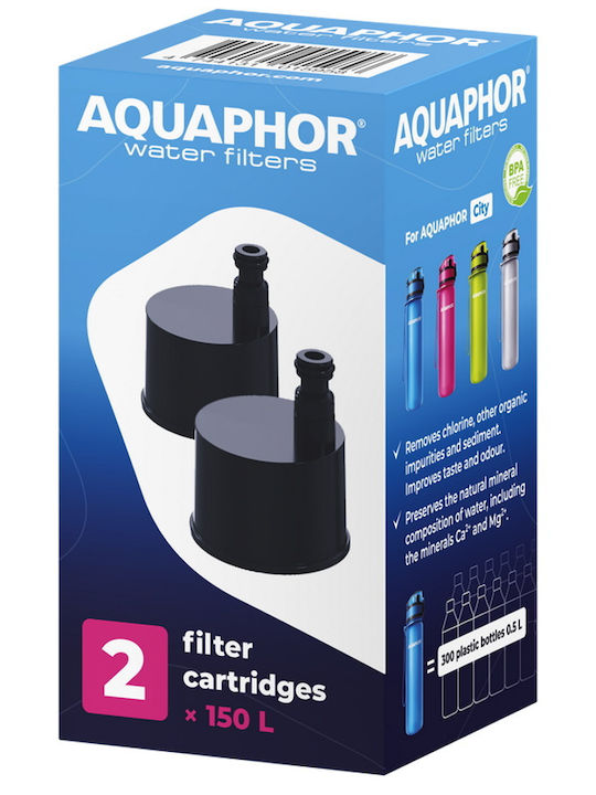 Aquaphor Water Filter Replacement for Bottle made of Activated Carbon City 2pcs