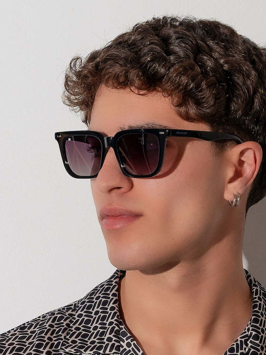 Red Raven Jasper Unisex Γυαλιά Ηλίου με Μαύρο Σκελετό και Μαύρο Polarized Φακό rd-000039-DEEPPURPLE-50754587132238